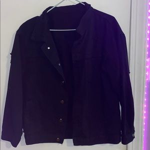 Black ripped jean jacket